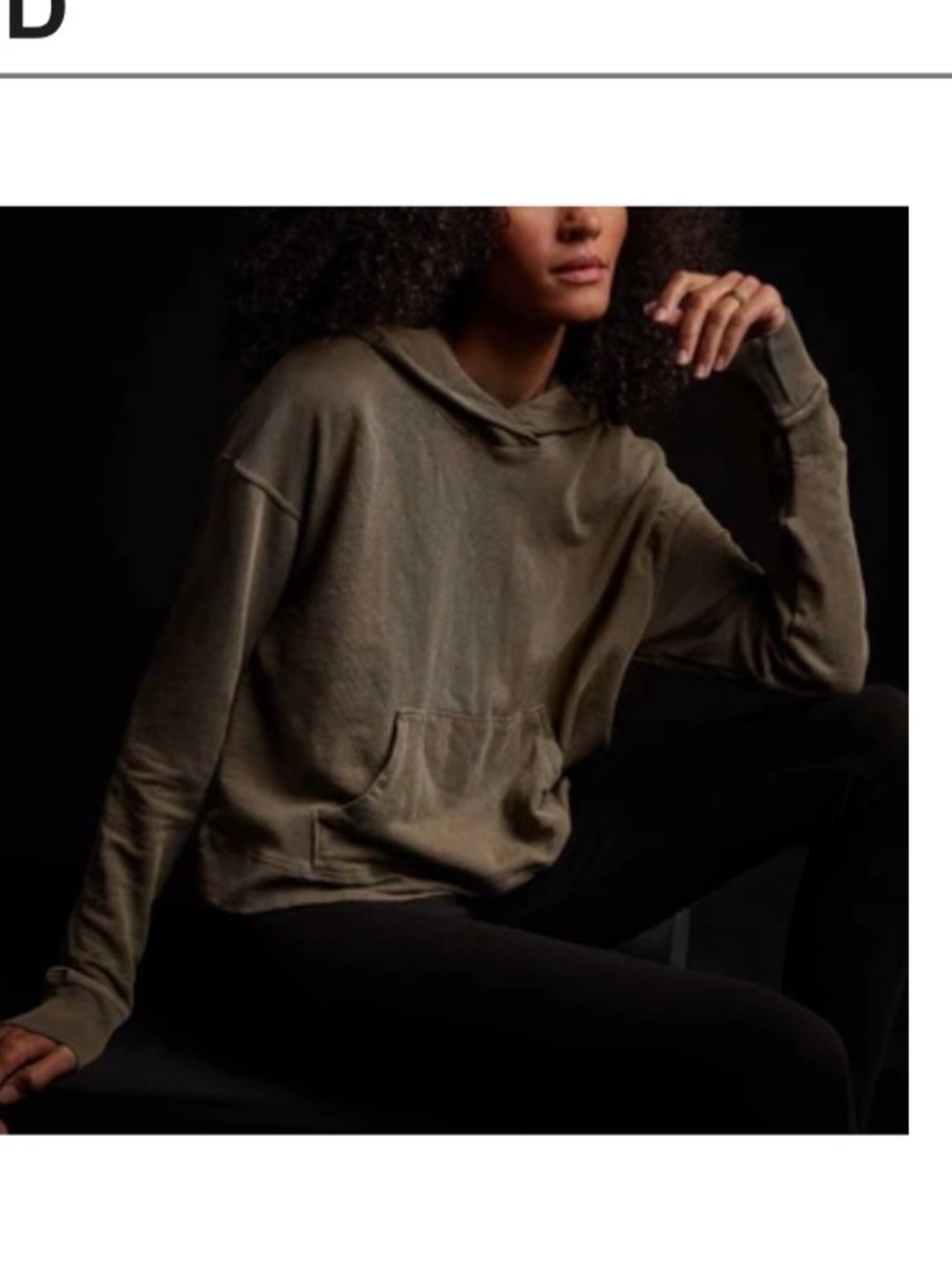 -ai james perse Vintage French Terry Cropped Hoodie - Old Whiskey 3/L